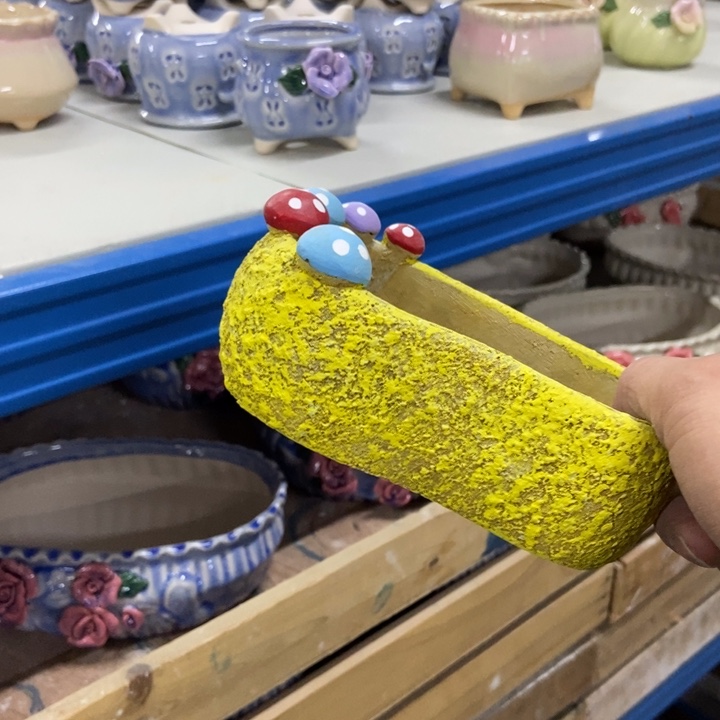 陶瓷花盆单场满9.9发13*7*4.5石膏材质