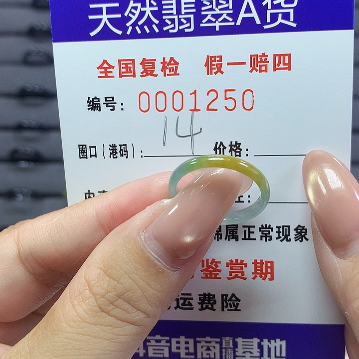 翡翠戒指未镶嵌  1250