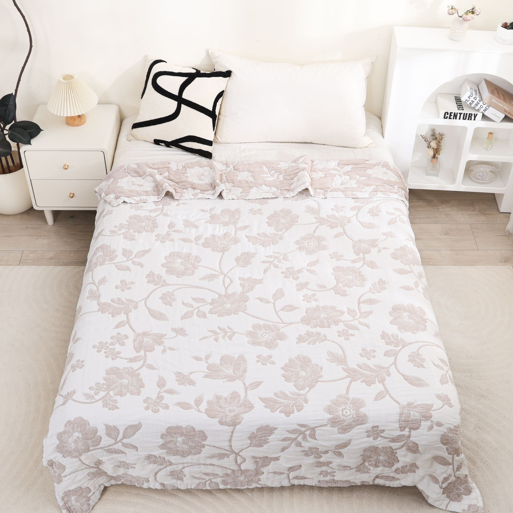 【繁花空调被】150*200cmA类高端加厚双层纱柔软可机洗夏被大豆被