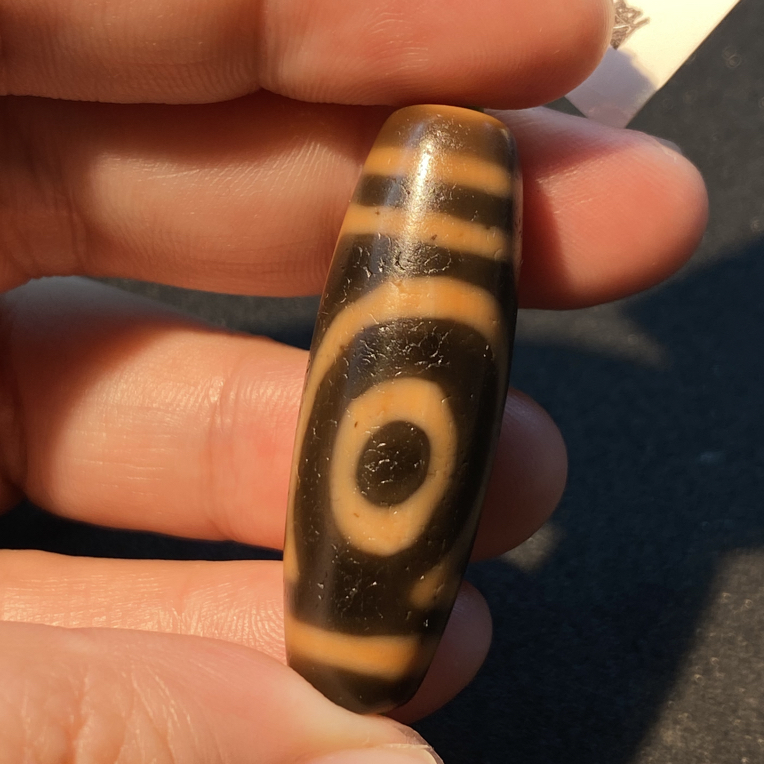 小卢手工红肉四眼天珠带绳