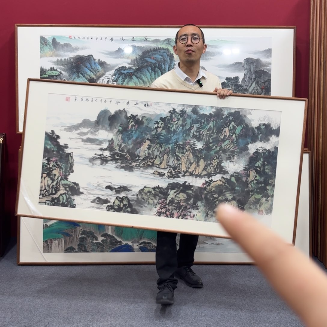 国画带框绘画160/80尺寸