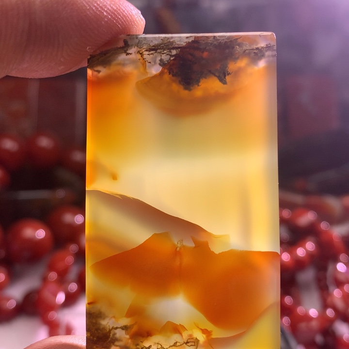 夏***木玛瑙/玉髓合金颈饰