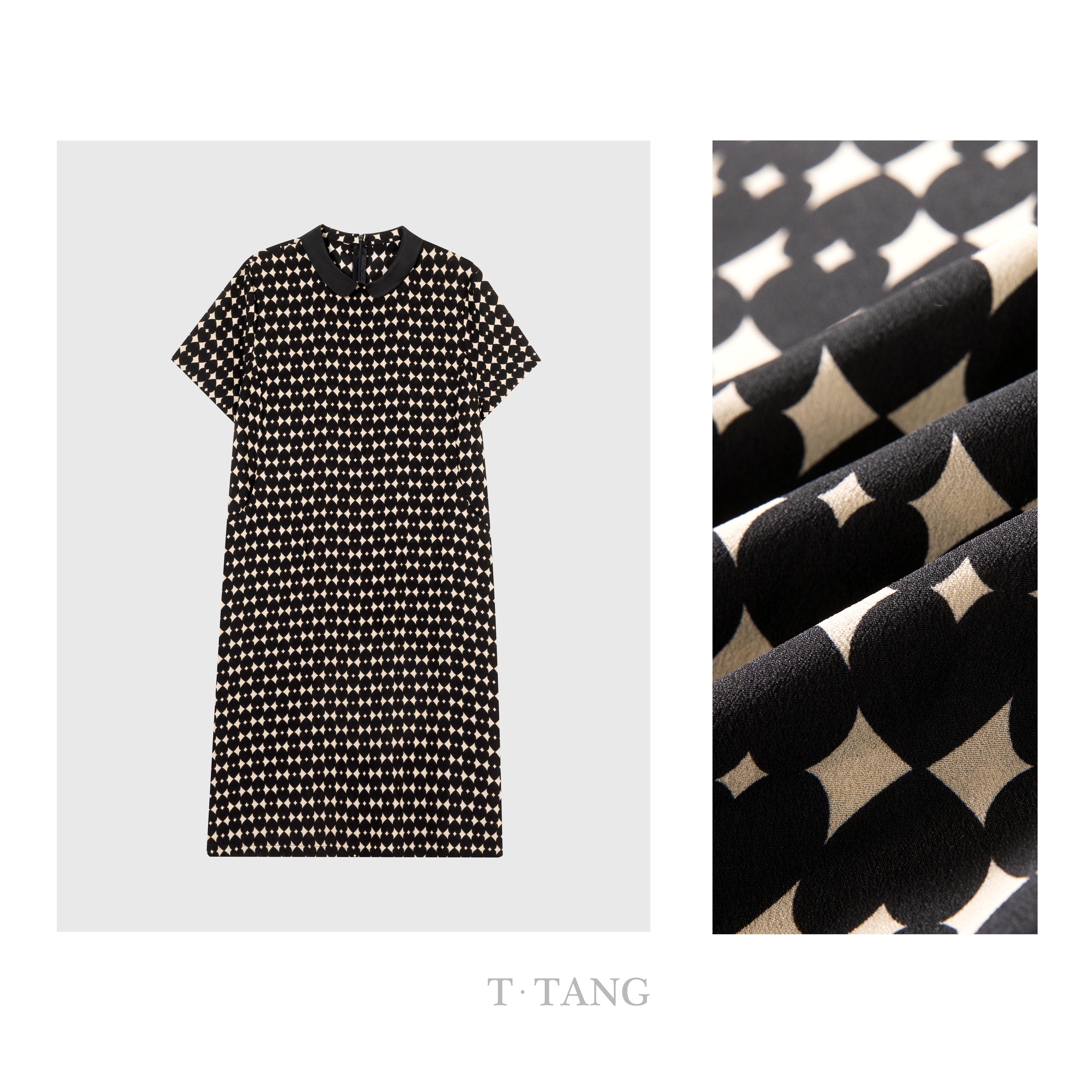 （普罗旺斯轻盈双绉连衣裙）夏季新款高密弹力双绉气质显瘦【7028】