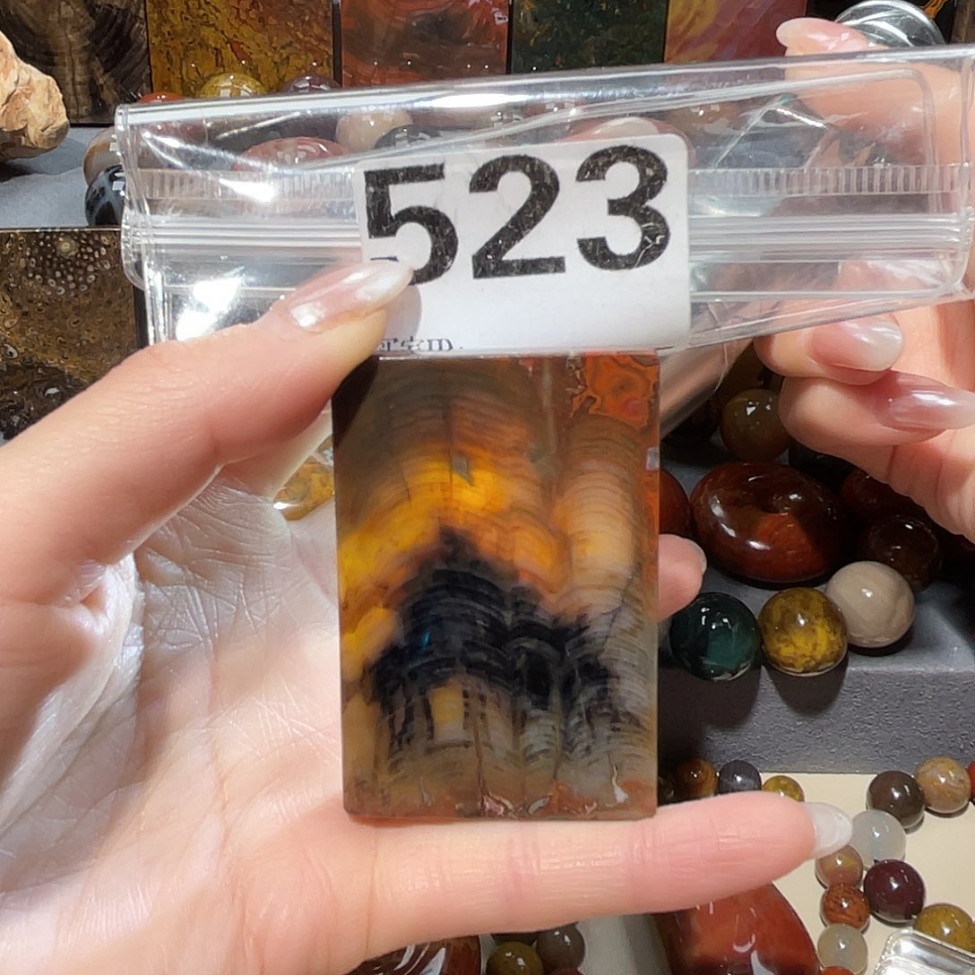 硅化玉未镶嵌天然北票树化玉方牌