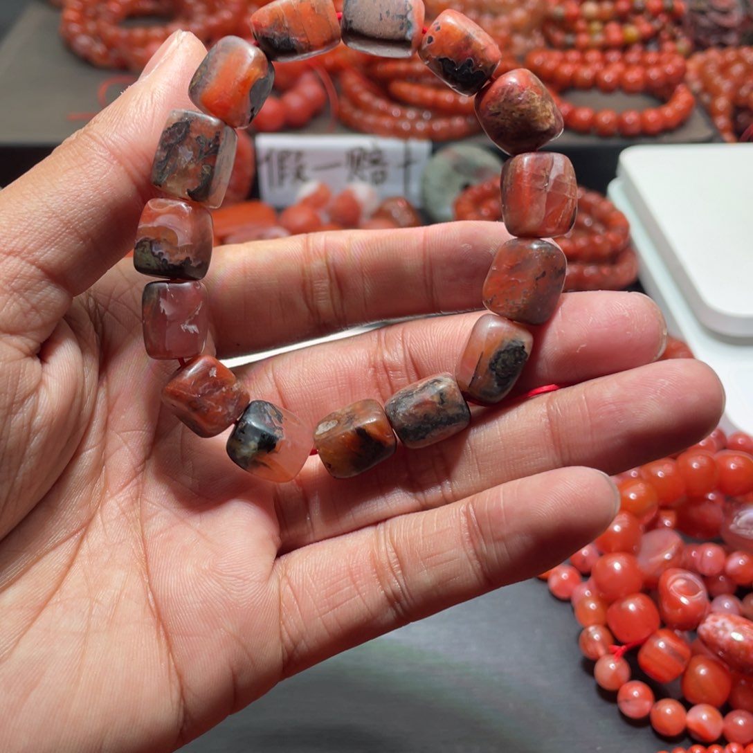 南红玛瑙手链未镶嵌