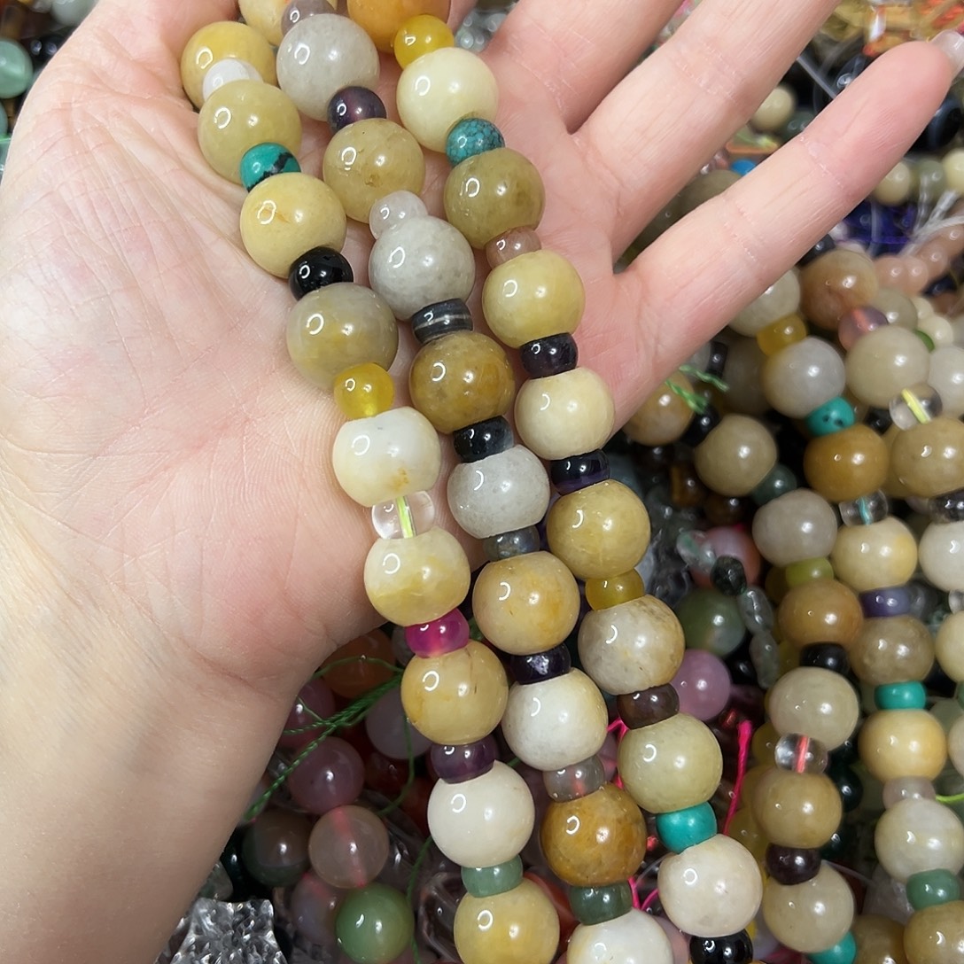 玛瑙/玉髓未镶嵌珠宝半成品，多宝一条