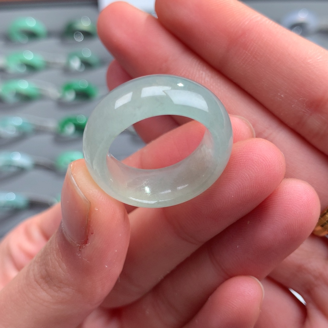 翡翠戒指未镶嵌天然17-18