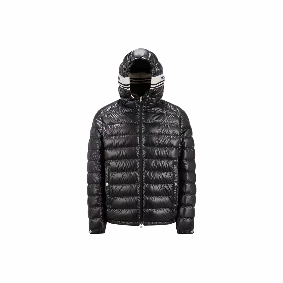 现货 Moncler盟可睐 1A00003 CORNOUR 字母条纹拼接连帽羽绒服