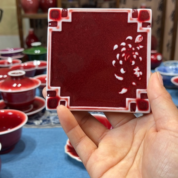 景德镇陶瓷浅行窑杯垫