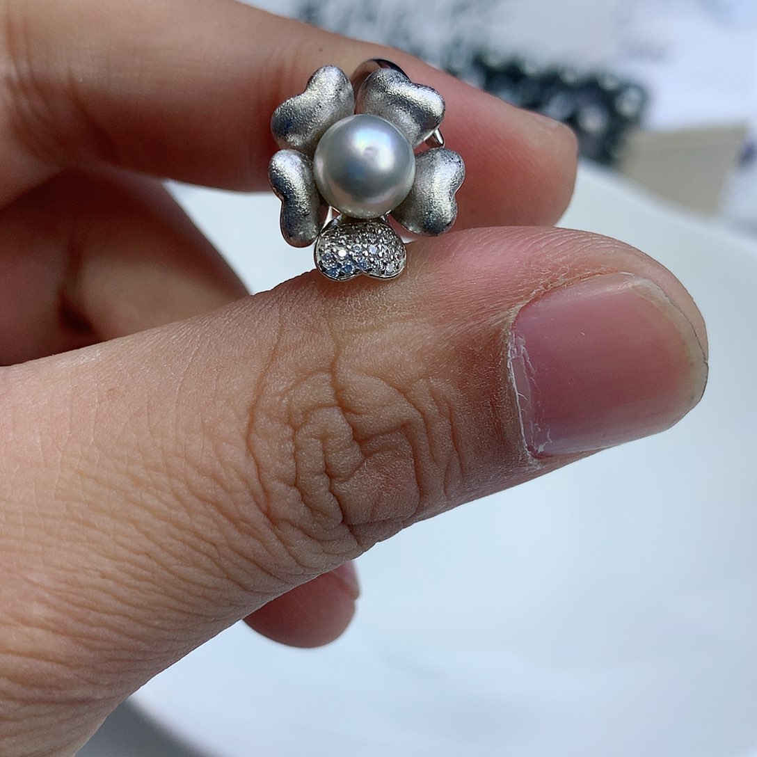 海水珍珠戒指银S925镶嵌
