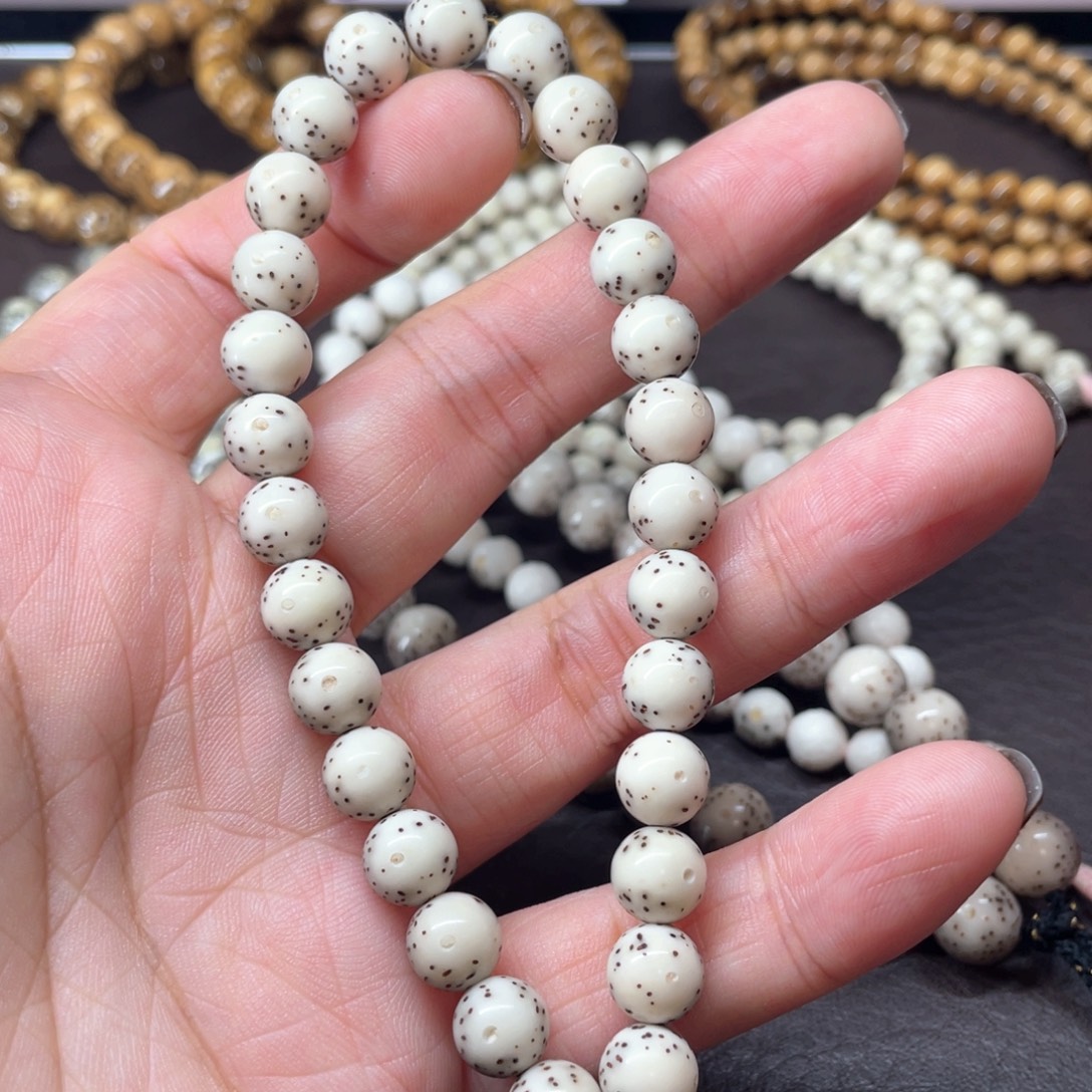 无***比星月菩提吊坠卡8mm正月大留白小细星圆珠手持