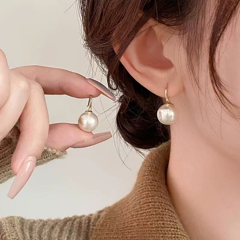 铜合金耳饰 072高跟鞋珠珠耳环2025年新款爆款轻奢高级感气质耳钉