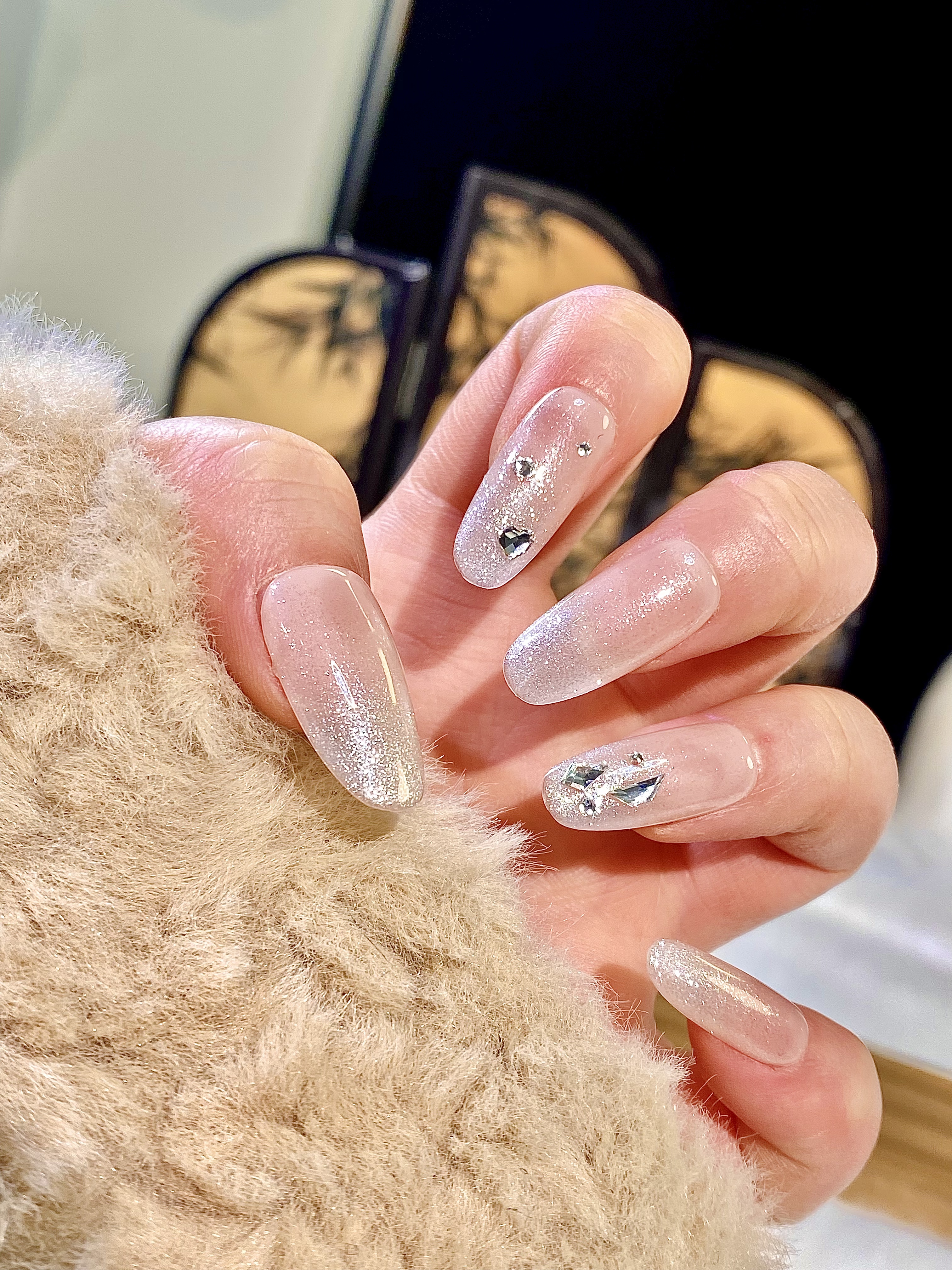 DAI SHU【晨曦微光】纯手工原创设计师显白重工轻奢气质爆闪穿戴甲