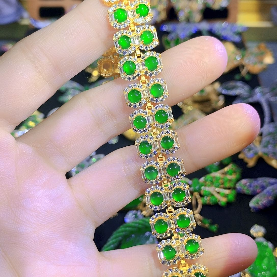 吊坠(不含链)银S925镶嵌翡翠