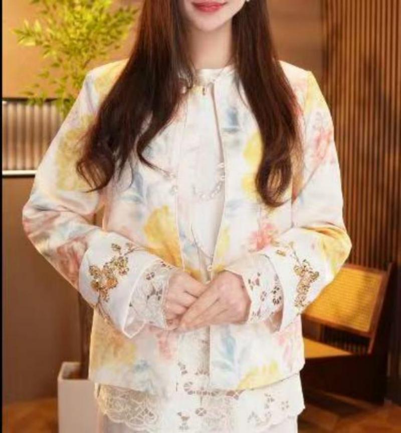 清塘月色/新中式春季新款重工织刺绣外套2025A6899小璐