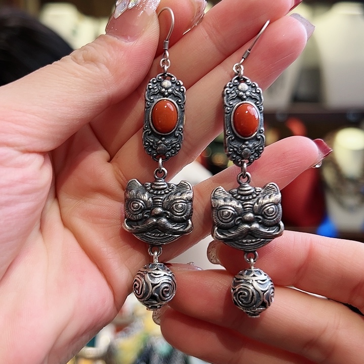 玛瑙/玉髓耳环未镶嵌耳环