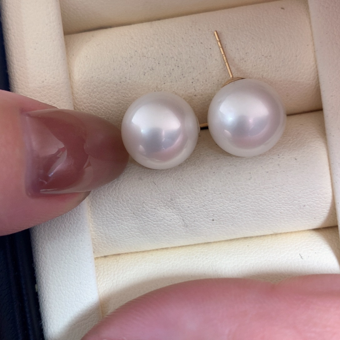 海水珍珠耳饰18K金镶嵌
