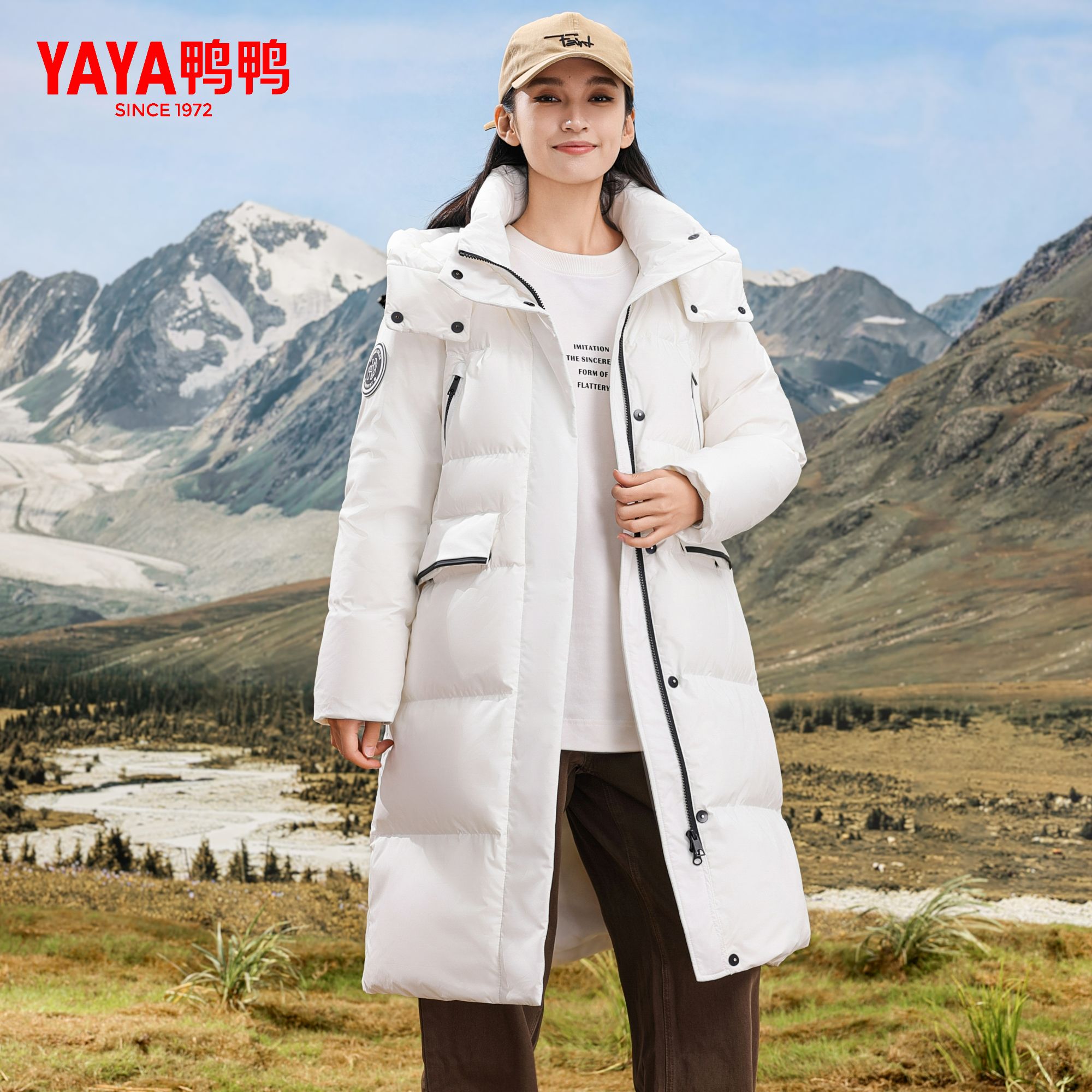 新品韩版长款户外运动90绒气质百搭连帽加厚羽绒服652