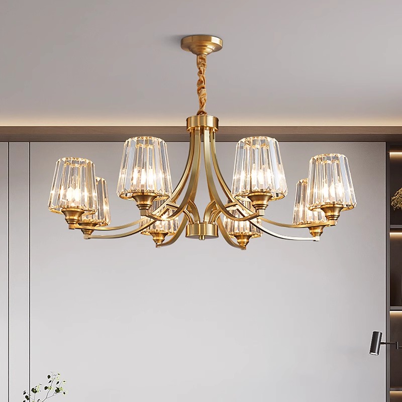 欧式客厅吊灯2025年新款豪华餐厅轻奢水晶灯美式主卧高档全铜灯饰