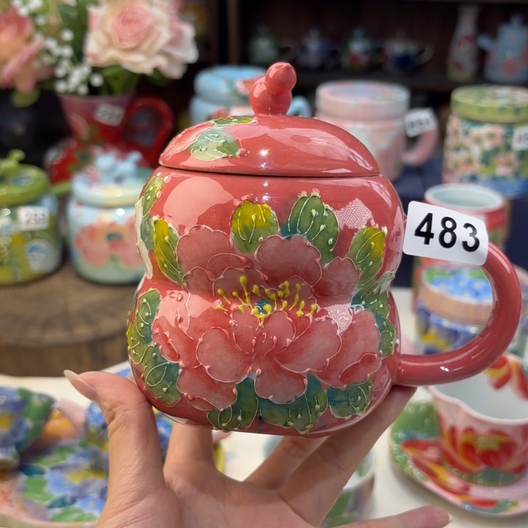 瓷片景德镇手绘高温釉下彩陶瓷茶具