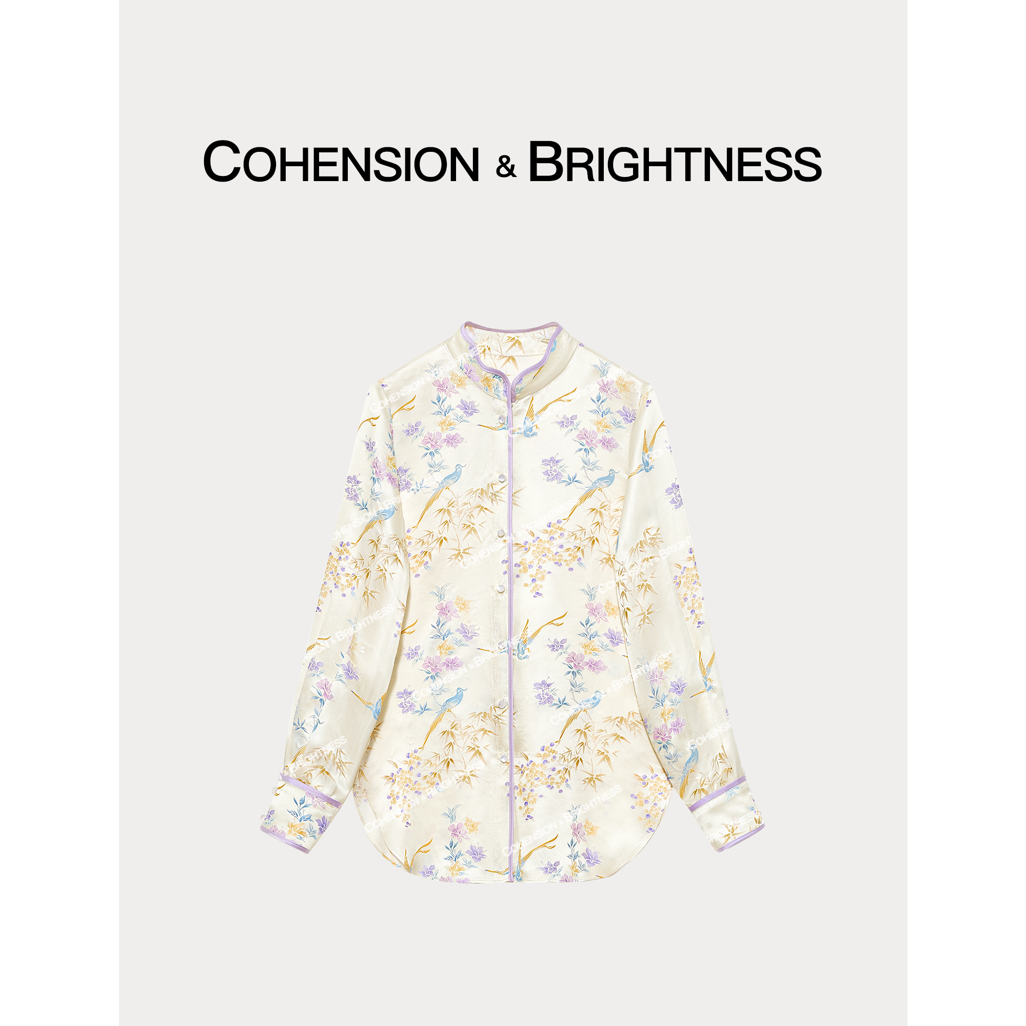 凝慧真的好【鸟语花香】春季新中式国风提花百搭衬衫汉服CQ322