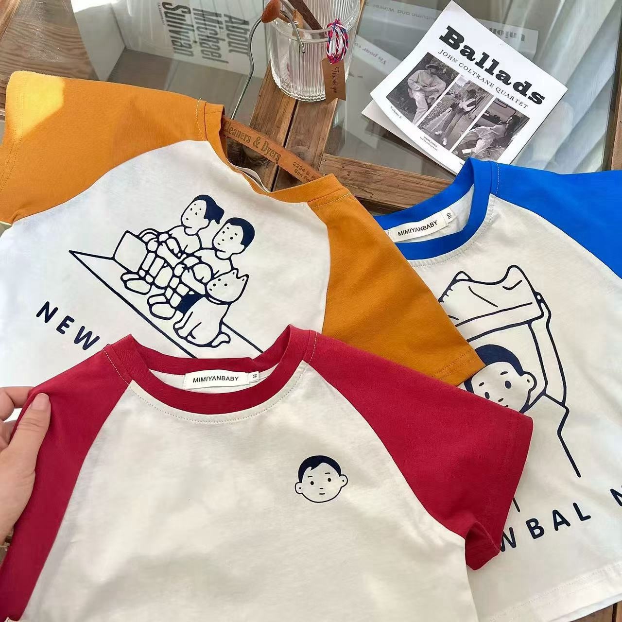 男童夏款拼接短袖t恤2025新款夏装儿童宝宝半袖中小童上衣潮夏季