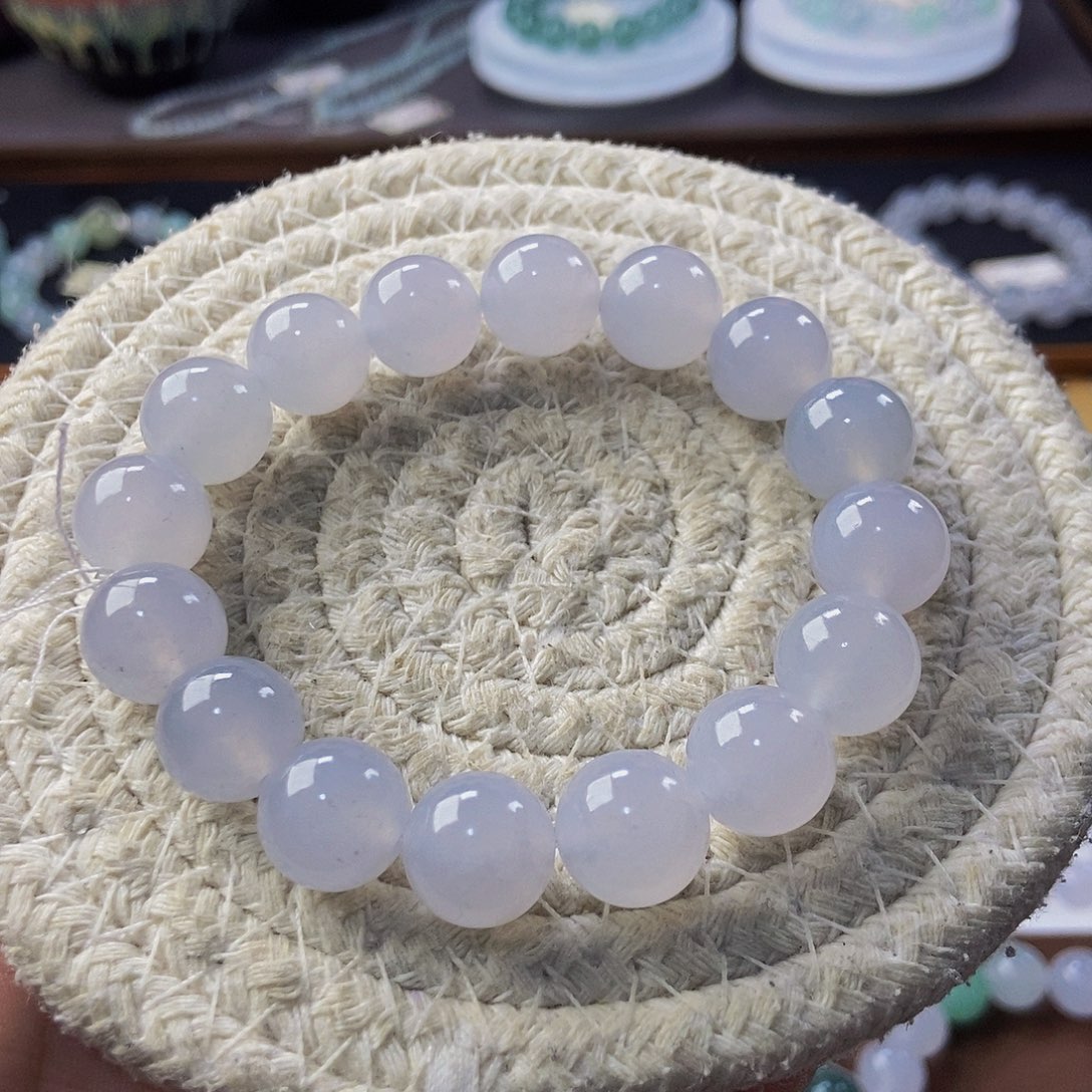 定制翡翠未镶嵌翡翠手串卡12.8