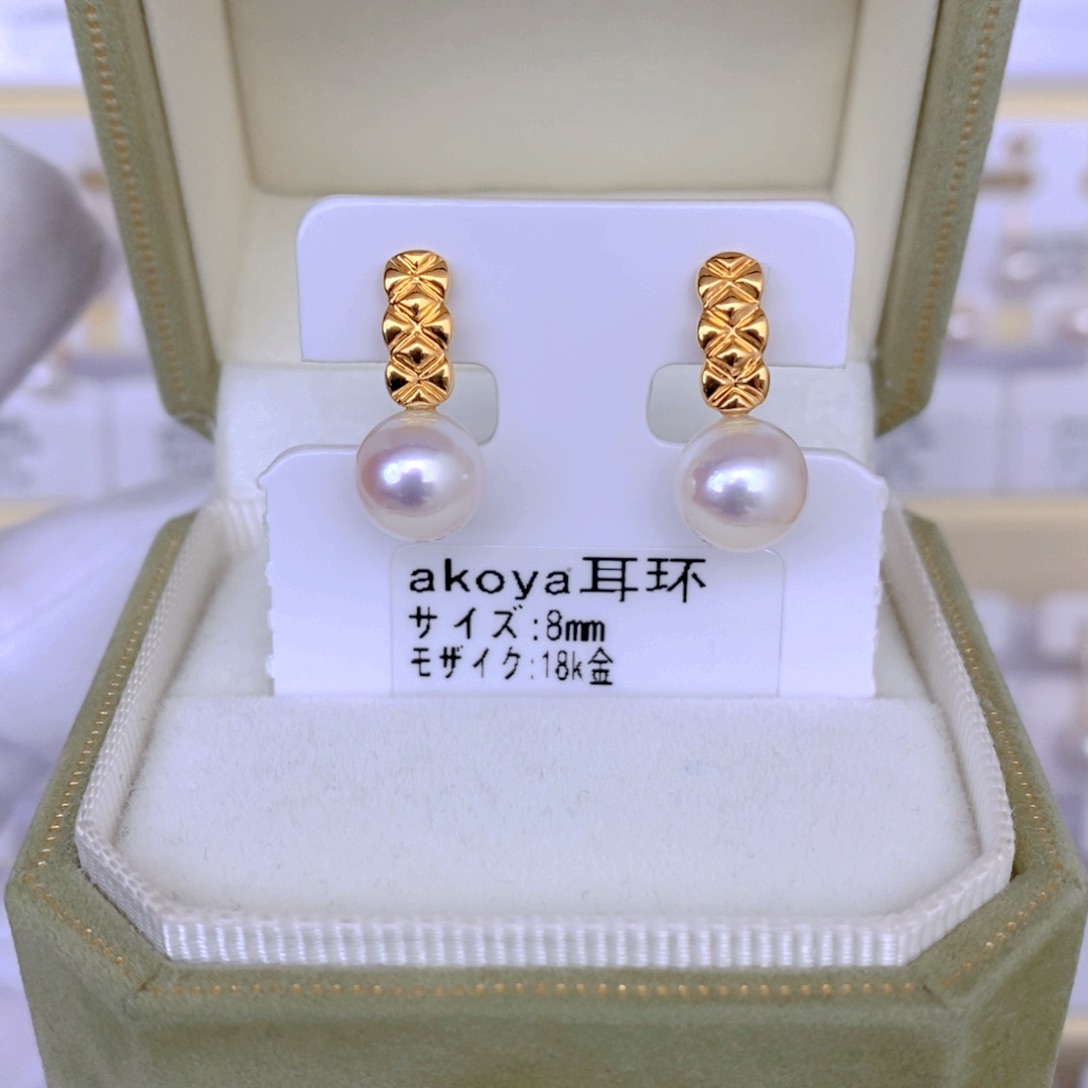 海水珍珠耳饰18K金镶嵌