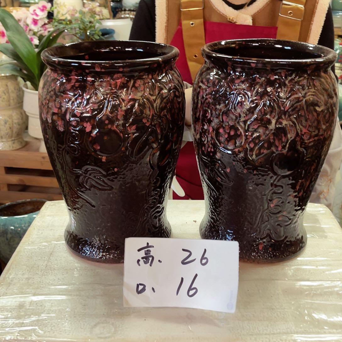 紫砂花盆高度26口径16