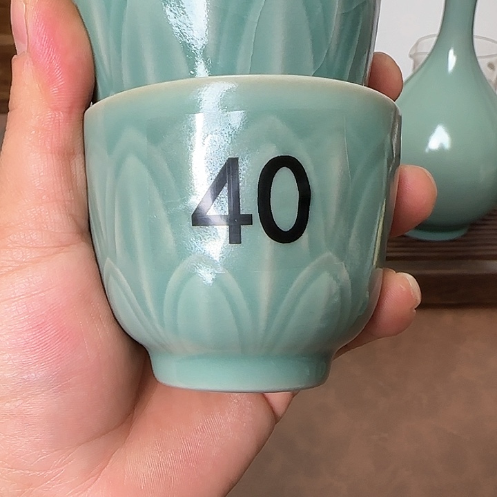 摆件青绿釉 莲花杯