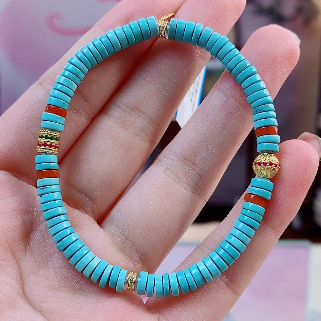 银S925镀金镶嵌绿松石珠宝奇石