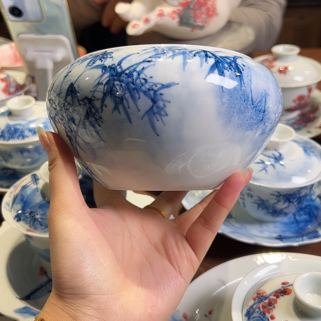 C***e青花手绘竹子水洗