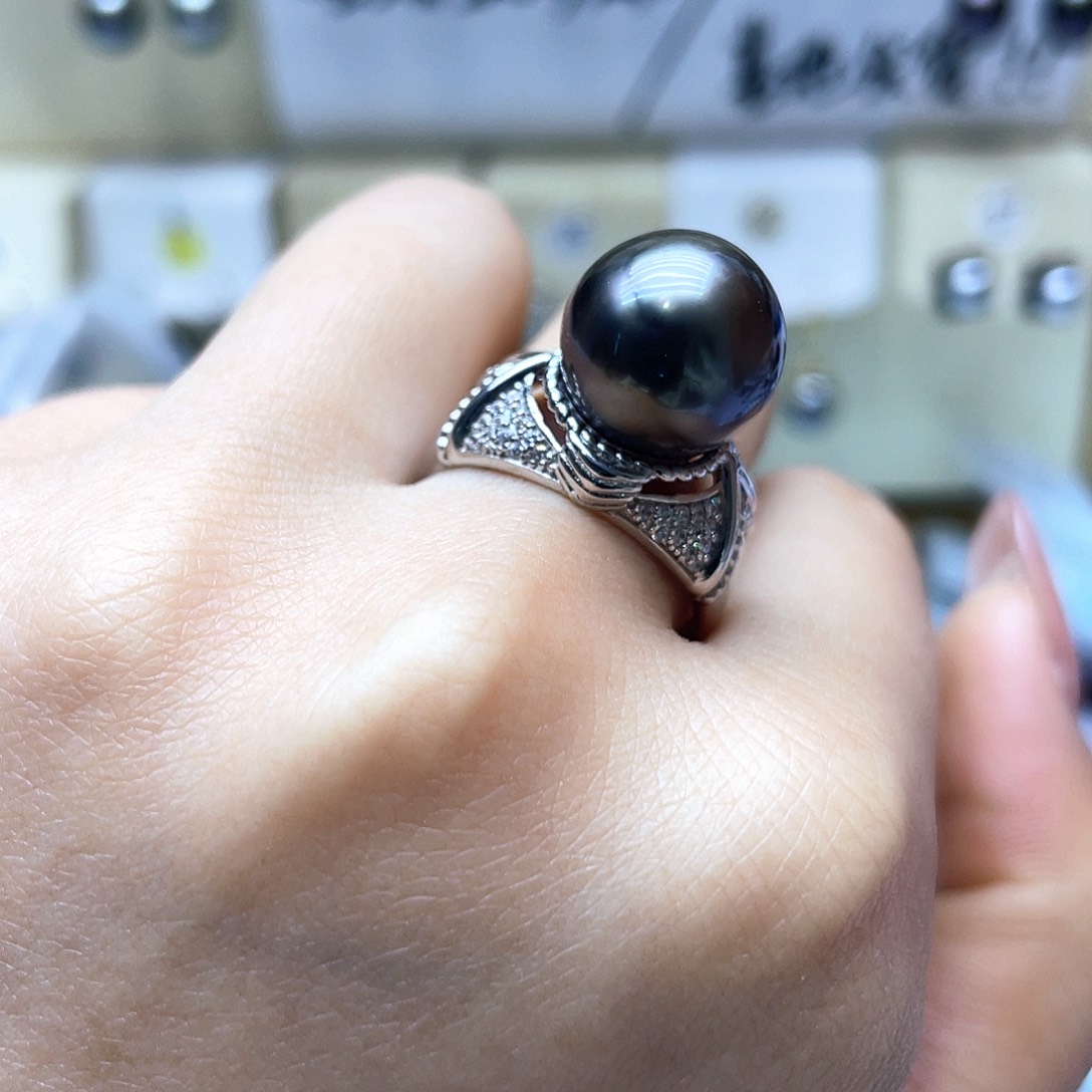 海水珍珠戒指银S925镶嵌