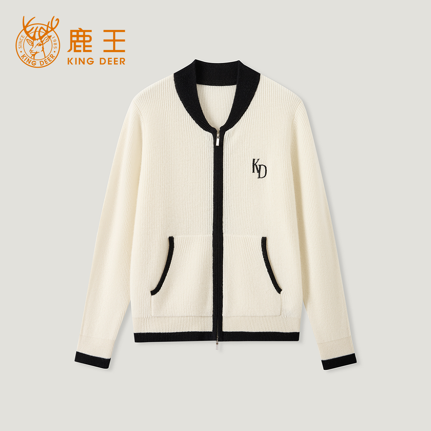 King Deer/鹿王新款女式时尚羊绒开衫L805845