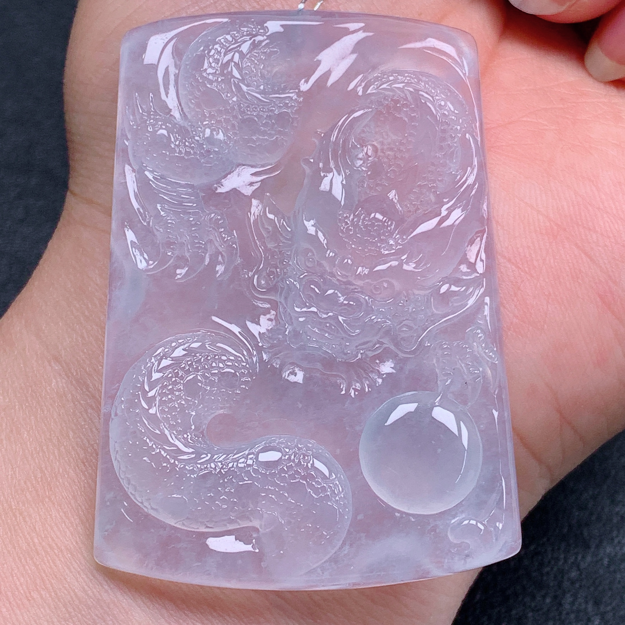 天然缅甸翡翠A货正冰龙牌气质精美尺寸55+38+5.8  643