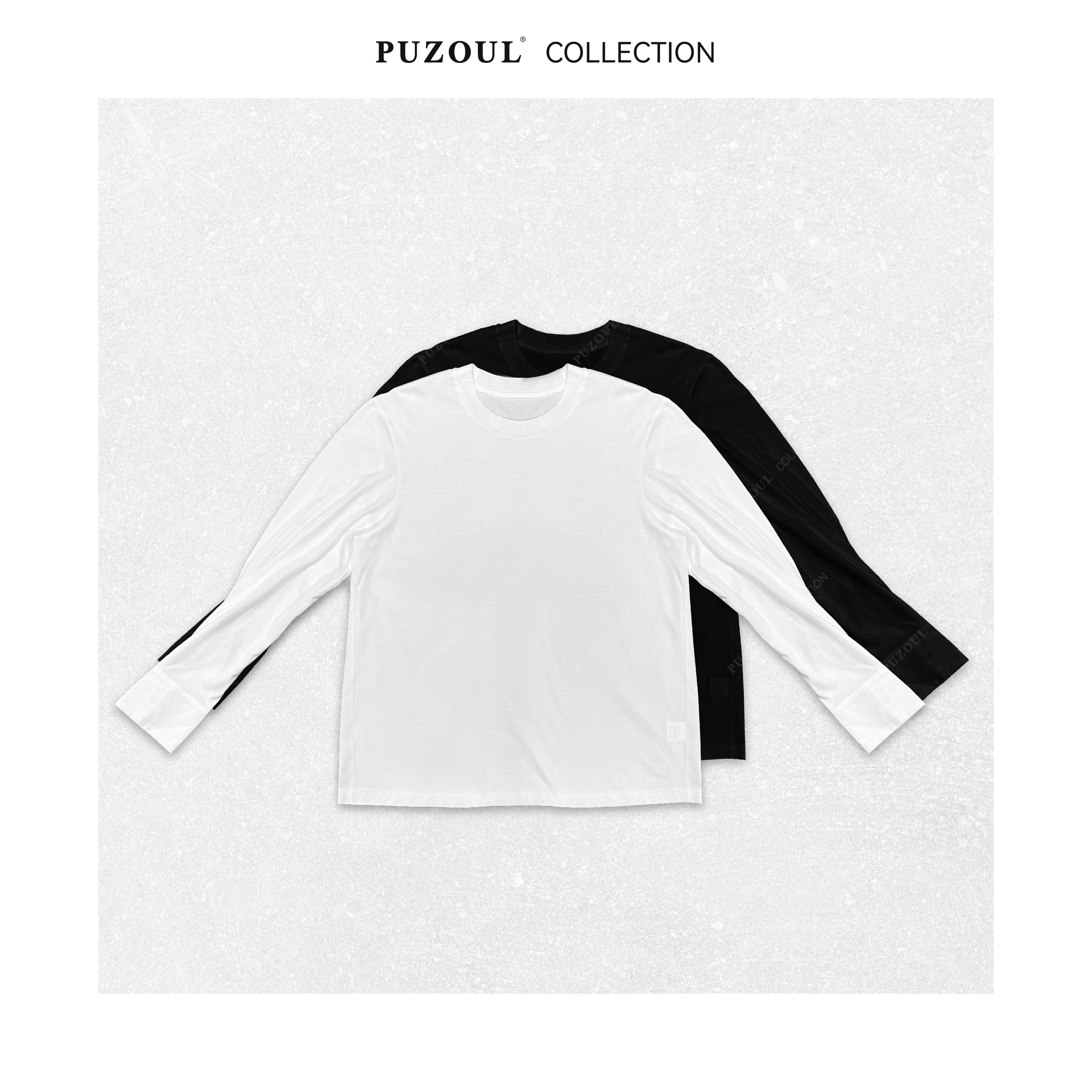 PUZOUL早秋上新 百搭显瘦衬衣袖口拼接T恤88002