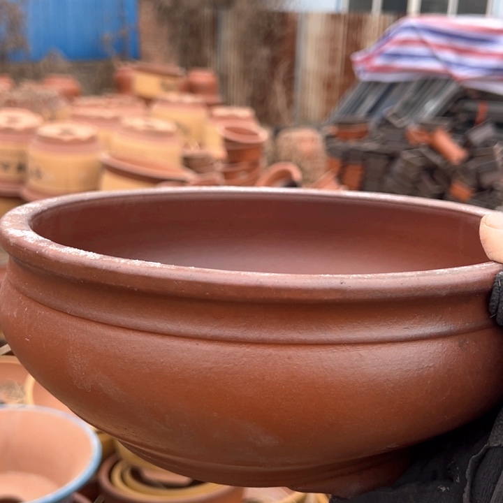 红陶紫砂碗盆口25