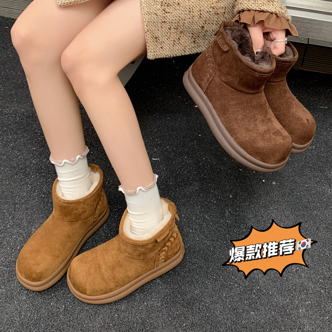 98-12达思图雪地靴女款2025年冬季新款加绒保暖棉鞋时尚百搭棉鞋