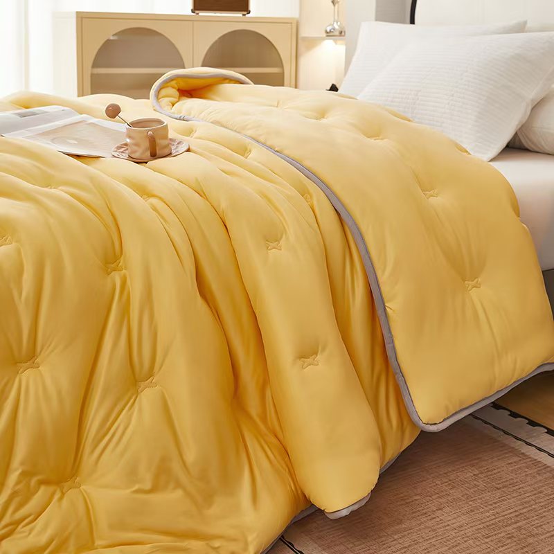 彩象树A类针织棉云朵泡芙被家用秋冬被AQ