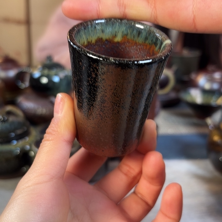 壶安****！柴烧紫砂闻香杯
