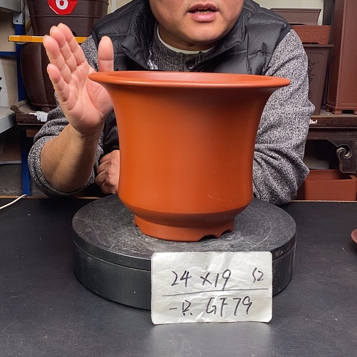 紫砂花盆货号一只GF79