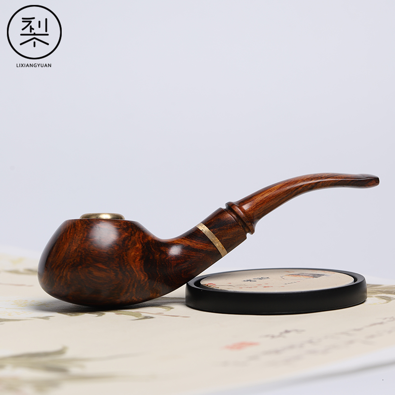 梨香院海南黄花梨烟斗手把件降香黄檀盘玩把玩件实用收藏红木烟具