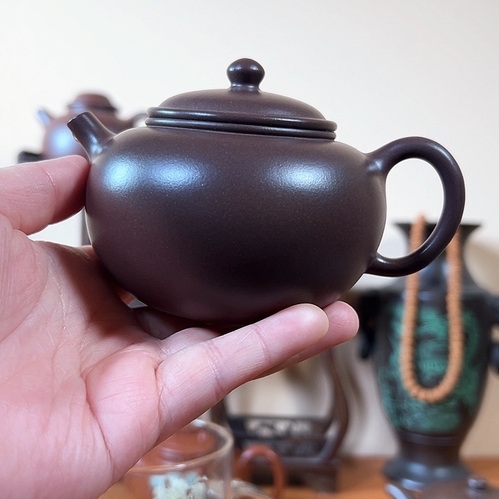 紫砂茶壶小苹果紫泥