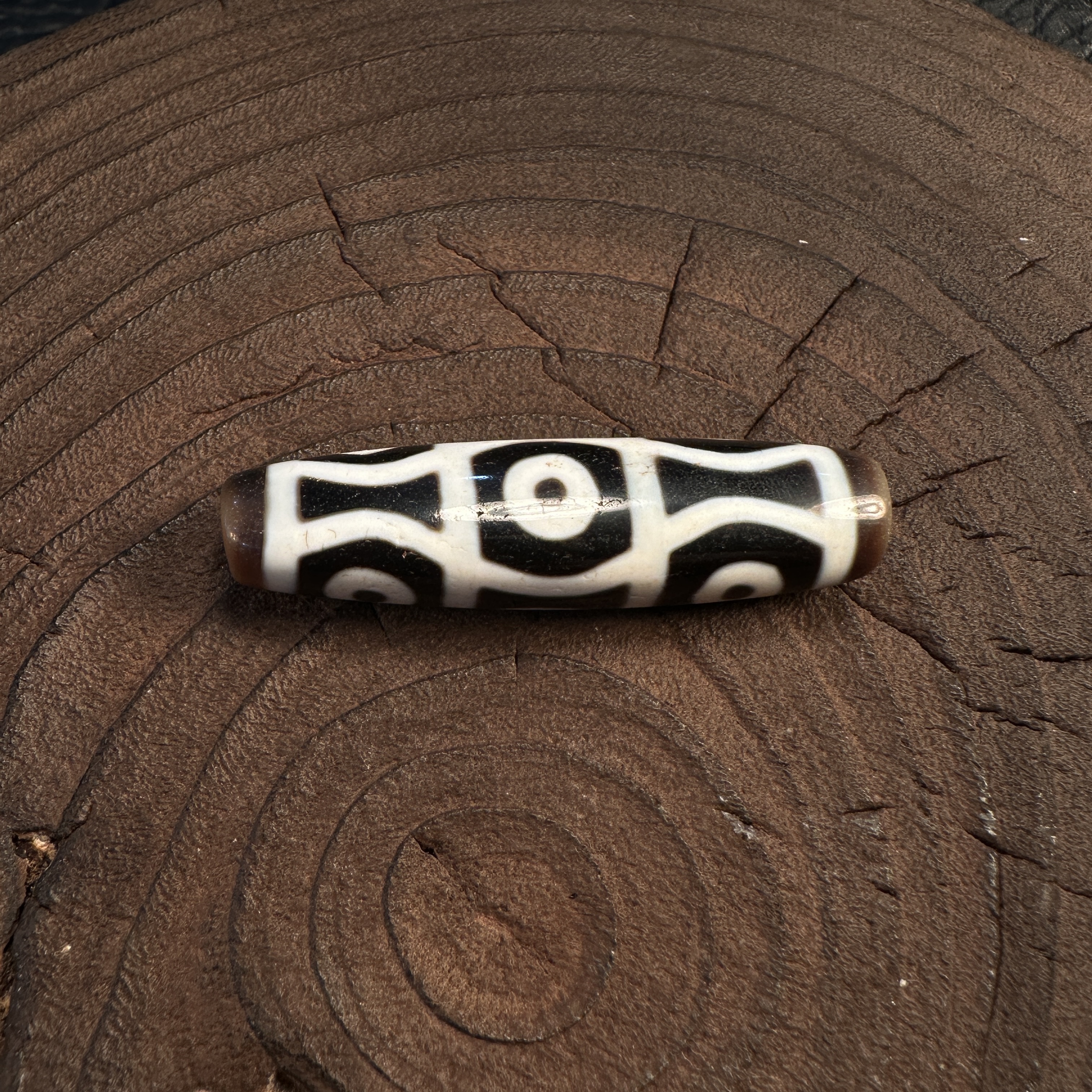 20世纪时轮转 运六眼玛瑙珠 13.5mmx53.6mm/777-22