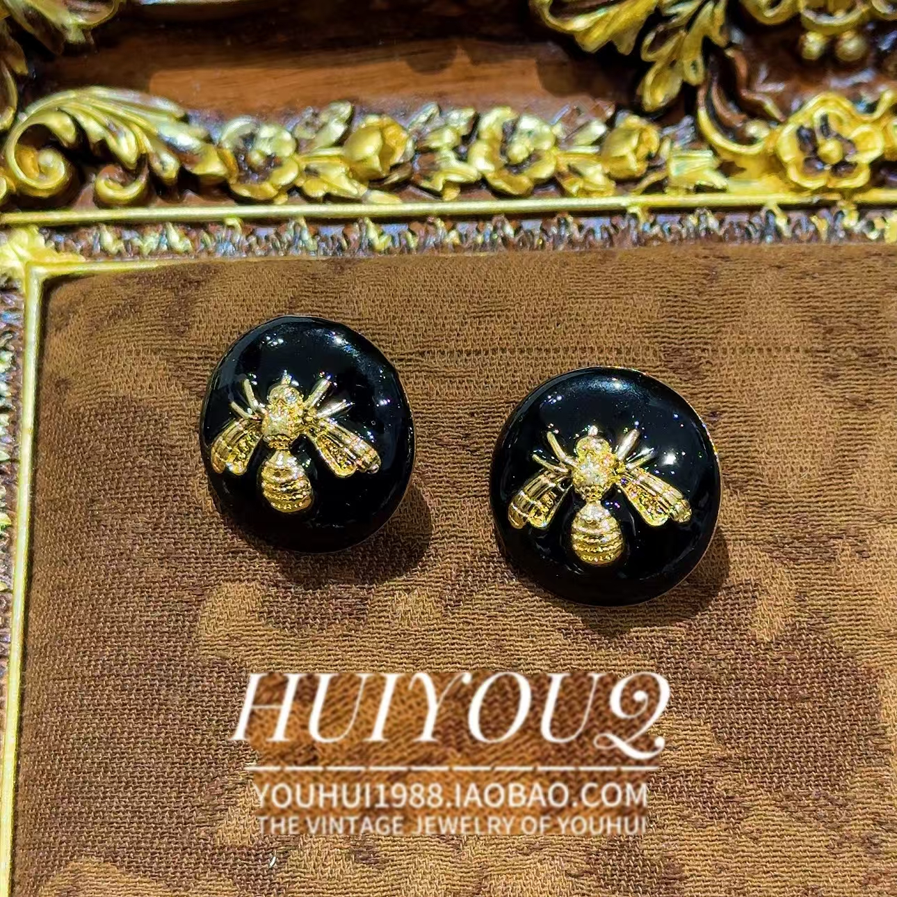 铜合金耳饰 铜合金耳饰 铜合金【暗夜】小众设计蜜蜂耳钉604