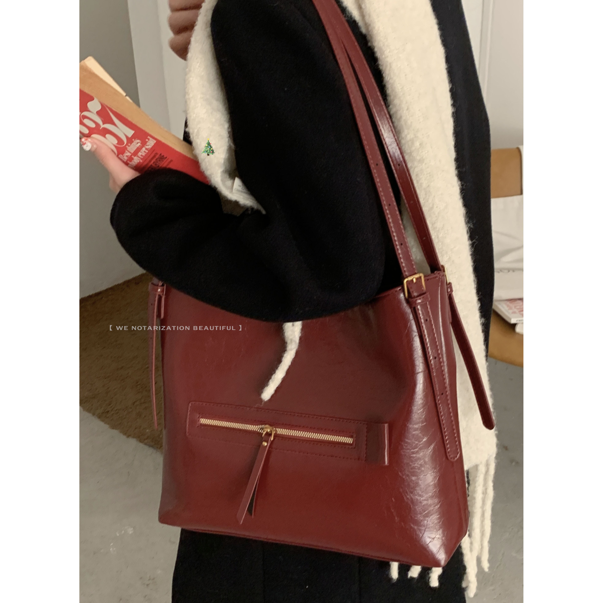 复古包包女2024新款时尚简约托特包百搭大容量斜挎水桶一袋6096