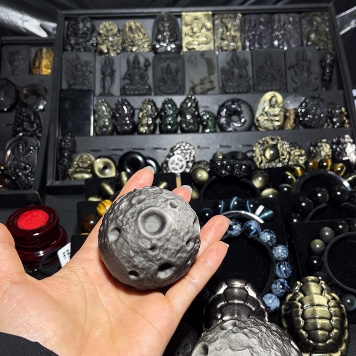 喵***蛋黑曜岩未镶嵌珠宝奇石