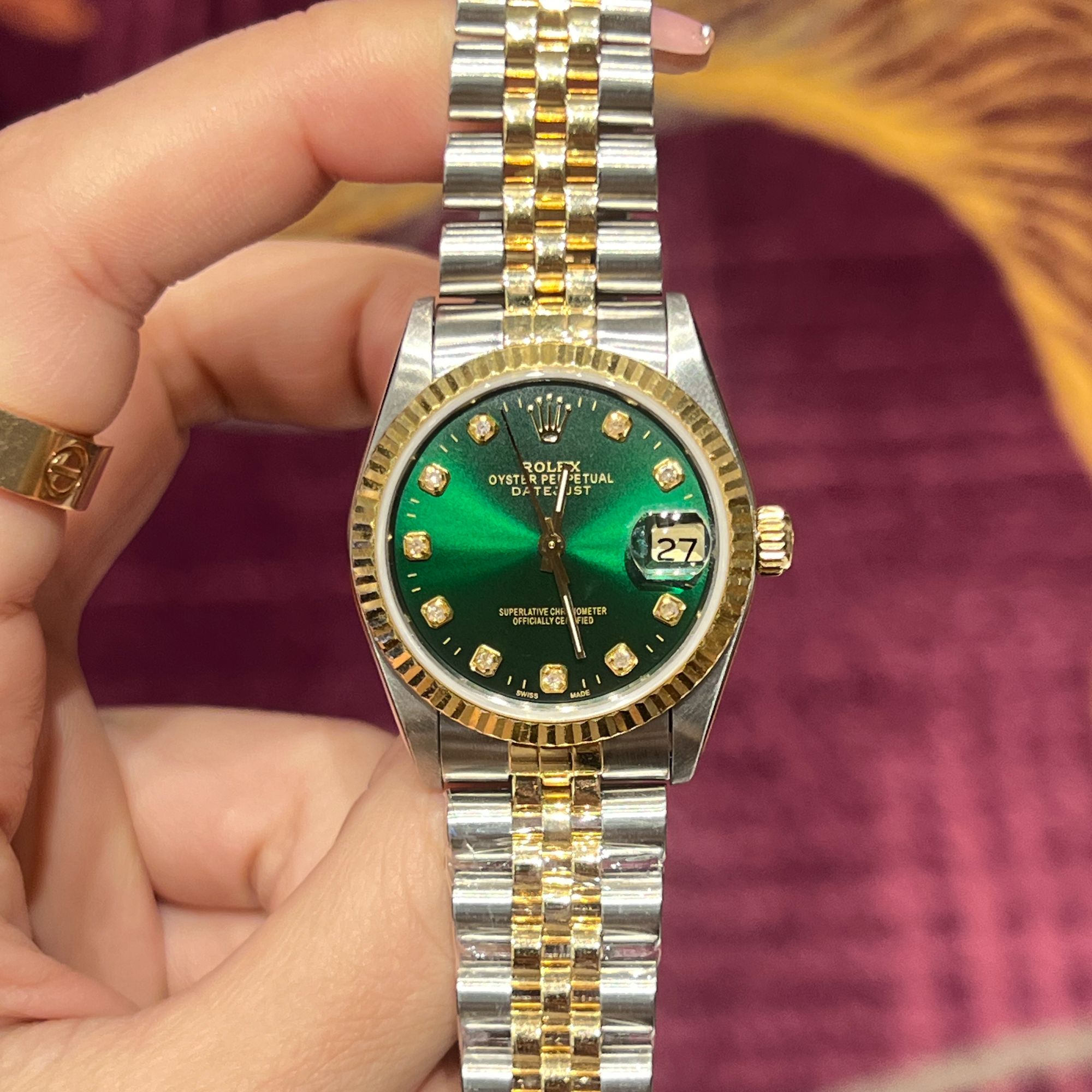 99新 Rolex/劳力士 表展女装日志68273狗牙圈腕表/后钻/WHT025189