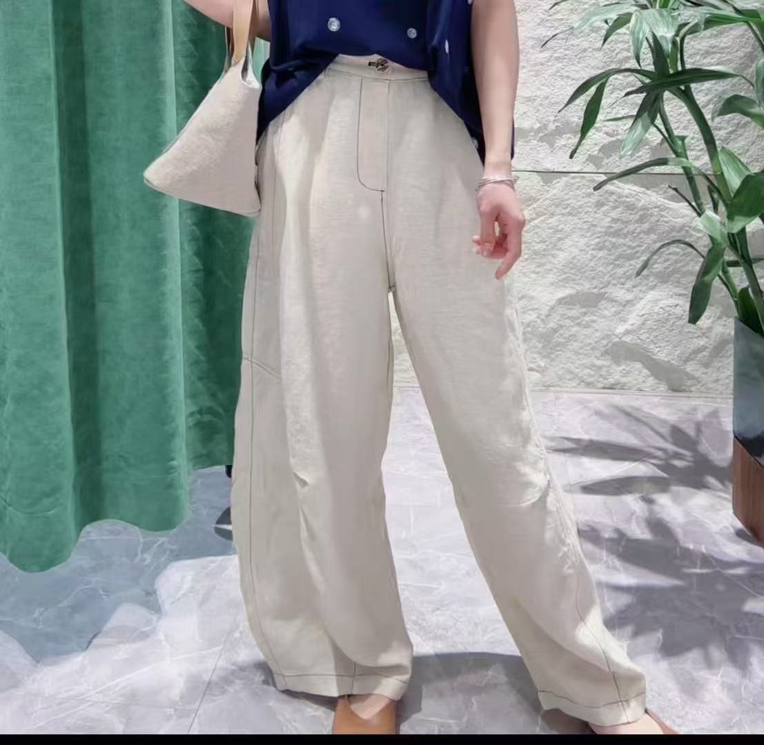 清之音【风吟麻裤】设计师款亚麻休闲百搭宽松裤