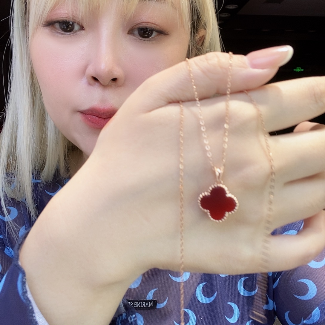 玛瑙/玉髓18K金镶嵌项链15mm